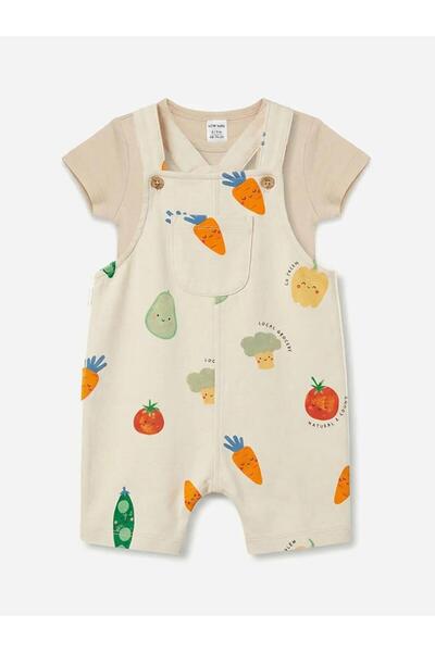 LC Waikiki Printed Baby Boy Salopet and T-Shirt (S6)