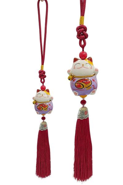 Dünyadan Hediyeler Feng Shui Maneki Neko Şans Kedisi Mor No.1
