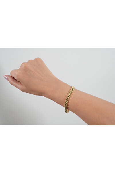 SERRAVİNA JEWELRY Luxe Örgü Ayarlanabilir Gold Bileklik
