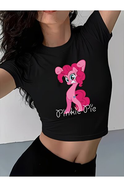 Touz Moda Κοντή μπλούζα με ζώνη στη μέση, σχέδιο Pinkie Pie