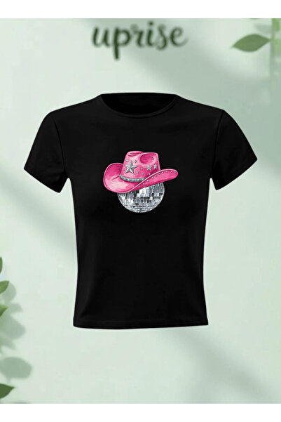 Vordevia Μπλουζάκι Cowboy Disco με στάμπα από βαμβάκι Lycra Body Tee Crop