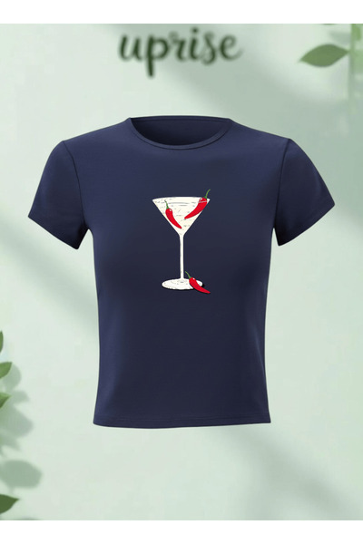 Vordevia Tricou crop din bumbac Lycra cu imprimeu Hot Chilli