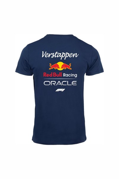 ETİFA Red Bull Oracle Printed, Casual & Sports T-Shirt Unisex Navy Blue 100% Cotton Regular T-Shirt
