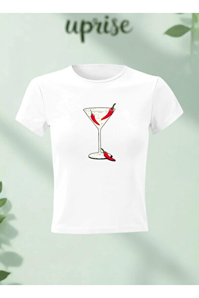 Vordevia Tricou crop din bumbac Lycra cu imprimeu Hot Chilli