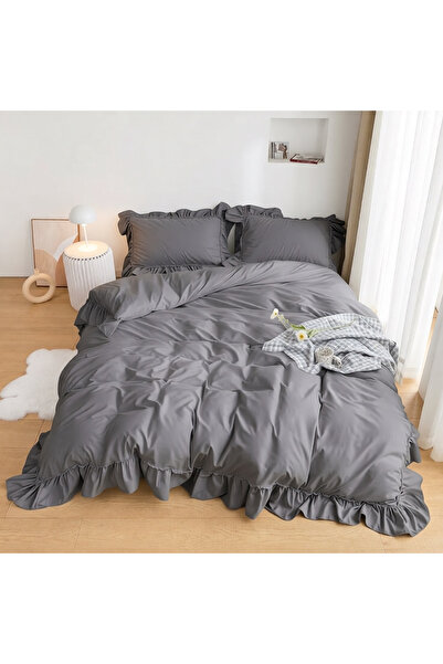METİNEV 120 Thread Count Cotton Satin Single Duvet Cover Set - Luxury Set
