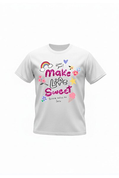 URBANTRENDSTORE Unisex Sweet Summer Love Λευκό T-shirt Oversize Fit Άνετο Φαρ...