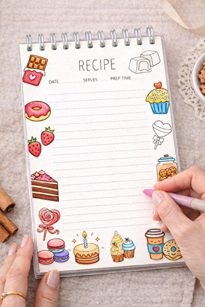 Z&R CRAFT My Recipe Notebook A5 Spiral Notebook |   Food Recipe Painted Notepad |   30 Pages 30 Recipes