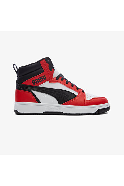 Puma Rebound v6 fehér férfi magas tornacipő FEKETE PIROS