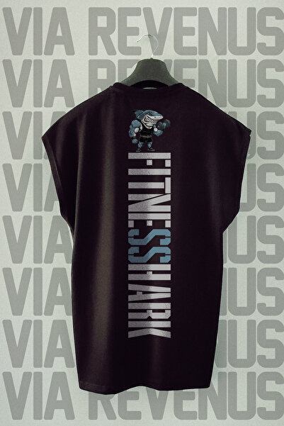 Vordevia Αθλητικό μπλουζάκι Fitness Shark με στάμπα στην πλάτη, χωρίς μανίκια...