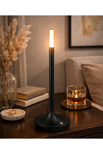 essey lighting essey lıgthing mum model üç kademeli minimalist masa lamsı şarjlı