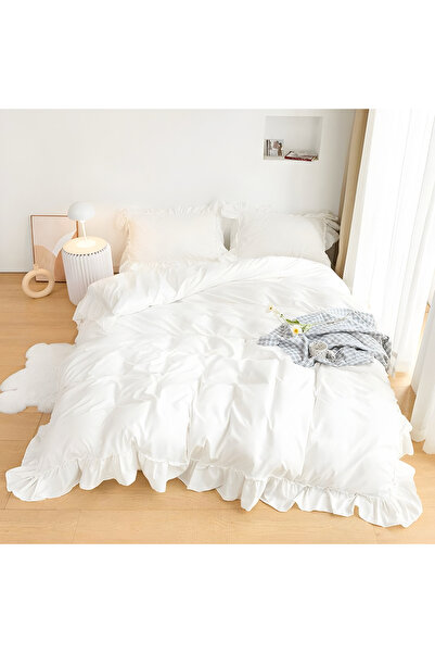 METİNEV 120 Thread Count Cotton Sateen Double Duvet Cover Set - Luxury Set