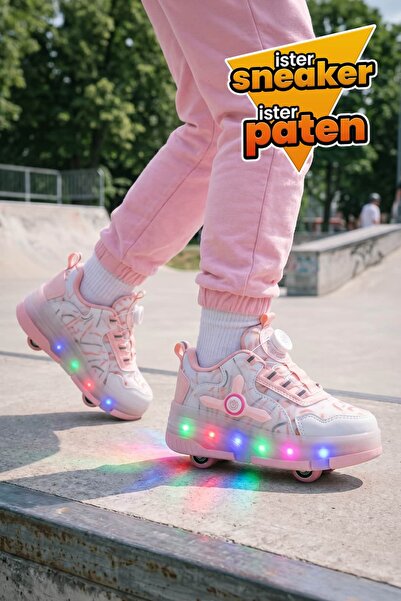 Beınsteps Işıklı Tekerlekli Spor Ayakkabı Led Renk Geçişli Çocuk Paten Sneake...