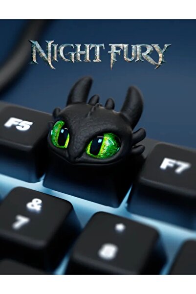 Storm3D Gecenin Öfkesi Klavye Tuş Kapağı/Night Fury Keycap /Figür 2 ADET