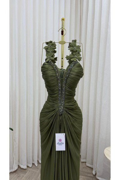 Bailsan Olive Green Long Dress