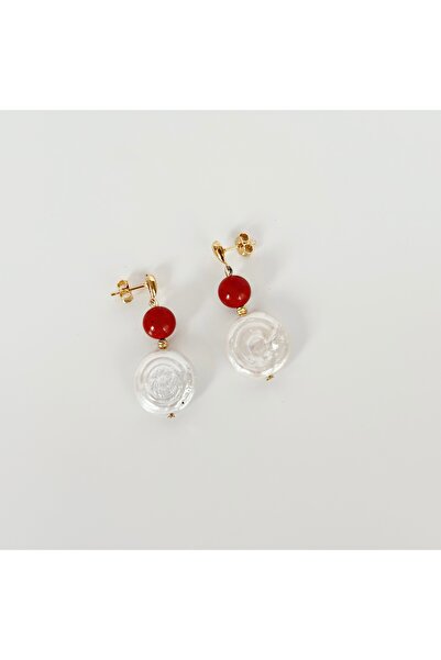 Vesce Atelier Golden Coral Natural Stone Earrings