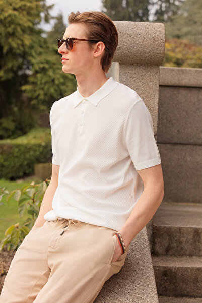 ALTINYILDIZ CLASSICS Ανδρικό πλεκτό μπλουζάκι με λαιμόκοψη με κανονική εφαρμο...