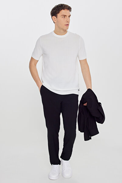 ALTINYILDIZ CLASSICS Ανδρικό μπλουζάκι από ζακάρ πλεκτό με λαιμόκοψη, κανονικ...