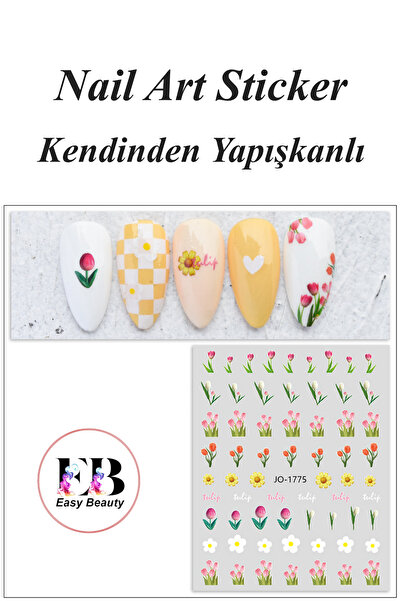 Easy Beauty Nail Art Sticker Kendinden Yapışkanlı, Tırnak Süsleme, Tırnak Döv...