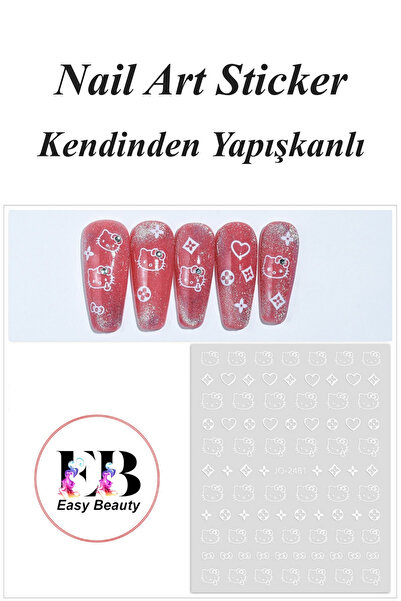 Easy Beauty Nail Art Sticker Kendinden Yapışkanlı, Tırnak Süsleme, Tırnak Döv...