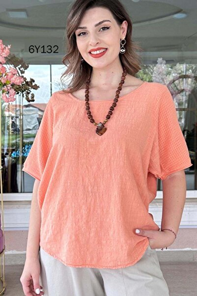 İnce Topuk Λινή μπλούζα με μανίκια νυχτερίδα 6y132