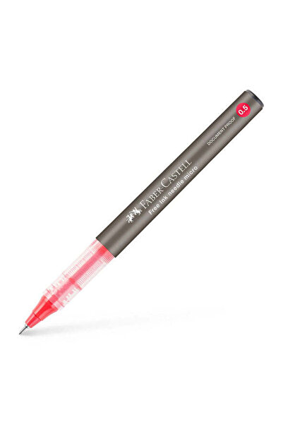 Faber Castell Faber-Castell Roller Pen Free Ink Needle 0.5 mm Red (Pack of 12...