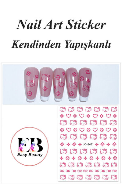 Easy Beauty Nail Art Sticker Kendinden Yapışkanlı, Tırnak Süsleme, Tırnak Döv...
