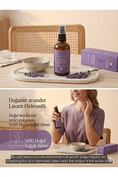 Vera Lavender Lavanta Suyu %100 Doğal Ve Saf Canlandırıcı Ve Besleyici Etkili...