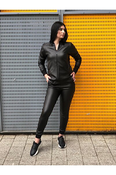 Tasha Boutique Δερμάτινη φόρμα με παγιέτες TSH133