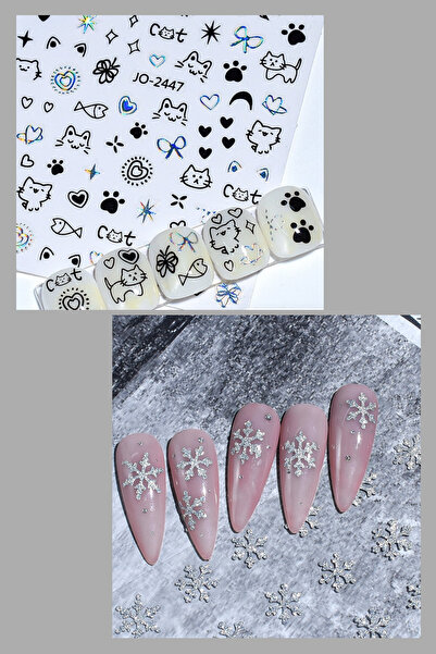Easy Beauty Nail Art Sticker Kendinden Yapışkanlı, Tırnak Süsleme, Tırnak Döv...
