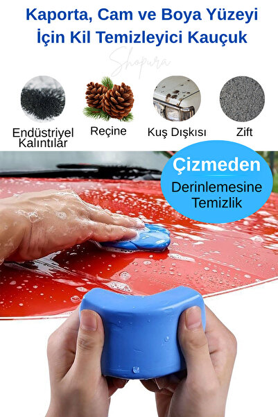 Shopura Detaylı Araç Temizlik Kili – Kaporta, Cam ve Boya Yüzeyi İçin Kil Tem...