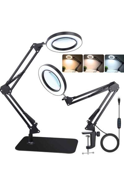Aideli Upgraded 2-in-1 Magnifier with 72 LED Light & Stand