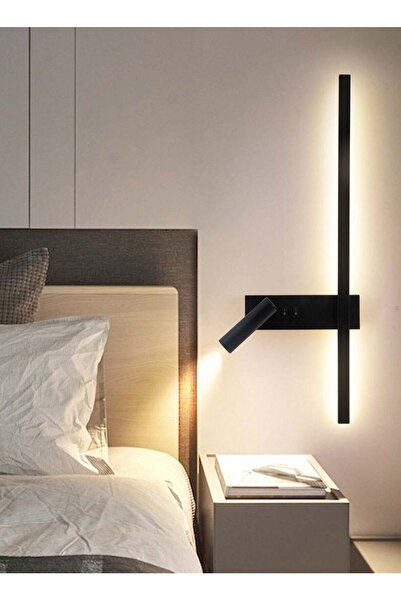 LOOPITYS Minimalist LED strip wall light (black, 60CM, 3000K warm light)LED b...