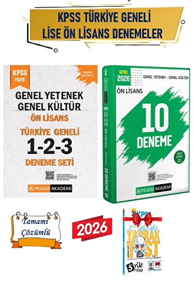 Pegem Akademi Yayıncılık 2026 Pegem Ön Lisans Türkiye Geneli Denemeler+Ön Lis...