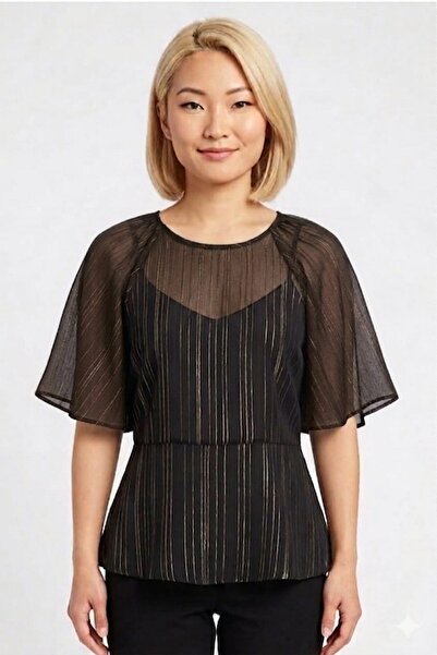 LILIAN μαύρη μπλούζα λουρέξ