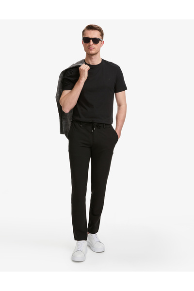 Pierre Cardin Siyah Ex. Slim Fit Beli Kordonlu Klasik Jogger Pantolon 5032483...