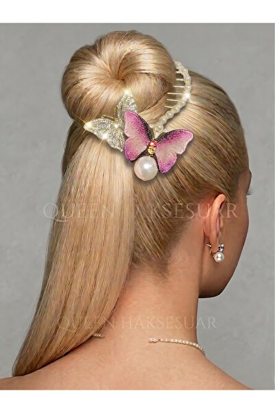 QUEEN AKSESUAR Πολυτελές αξεσουάρ μαλλιών με κρεμαστά μαργαριτάρια, μεταλλική...