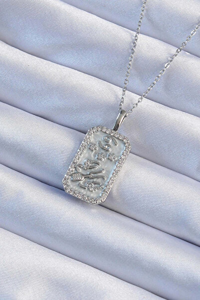 Generic Brand 316L Steel Chain Silver Color Zircon Stone Framed Tarot Necklace