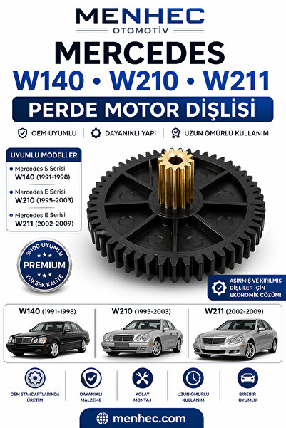 Menhec Otomotiv Mercedes W140 W210 W211 Arka Perde Motor Dişli Tamir Seti Cam...