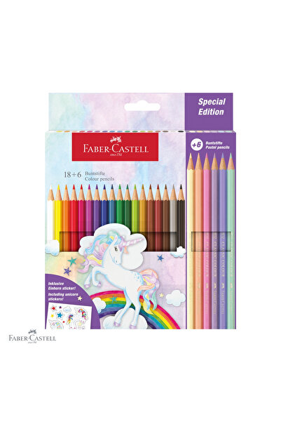 Faber Castell Set de 24 creioane colorate Faber-Castell Unicorn, nuanțe clasi...