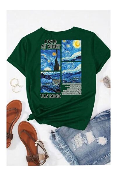 EYAX MODA Van Gohg Back Printed Unisex Oversize Tee / T-Shirt
