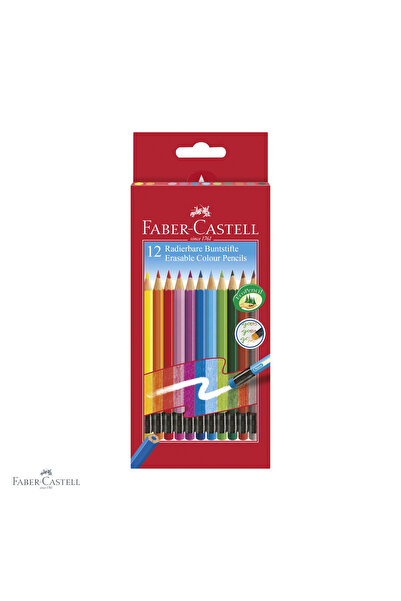 Faber Castell Set of 12 Faber-Castell colored pencils with eraser, hexagonal ...