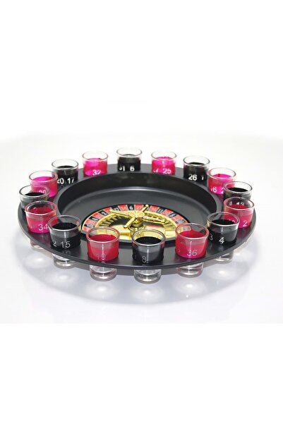 Store 16’lı Shot Bardaklı Rulet Oyunu 30 Cm Eğlence Parti Oyunu Seti