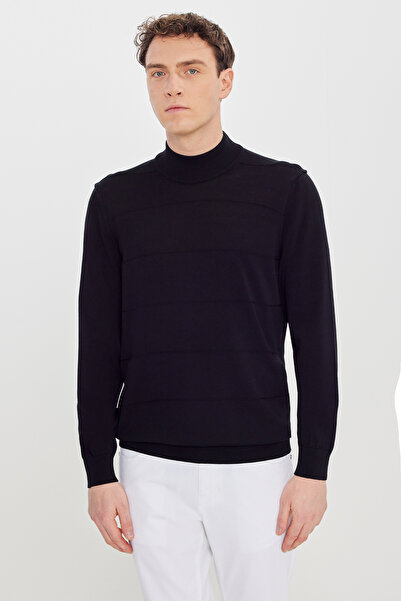 ALTINYILDIZ CLASSICS Ανδρικό πλεκτό πουλόβερ με κανονική κοπή με μισό ζιβάγκο