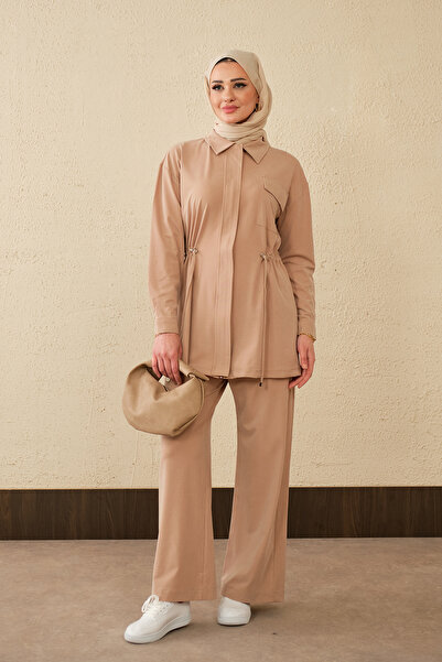 LOCCO Γυναικείο κοστούμι με ρυθμιζόμενη μέση και μία τσέπη, βιζόν