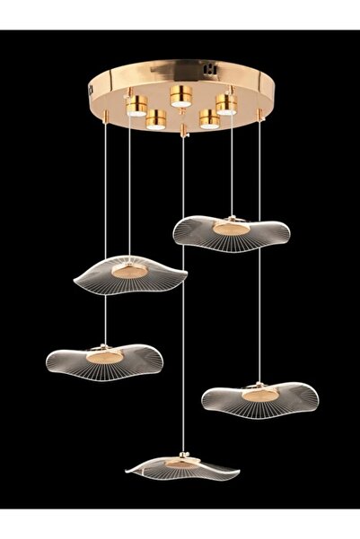 Luxira Aydınlatma Luxira Şapyka 5'li Gold Kumandalı 3 Renk Ledli Modern Led A...