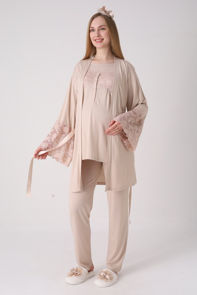 Lohusa Homewear Νέα σεζόν Βιζόν Μητρότητας Καλοκαιρινό Κομψό Σετ Πιτζάμες με ...