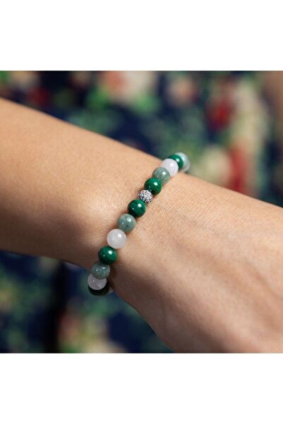 Ezera Κομψό βραχιόλι για κορίτσια Mehal, κατασκευασμένο από Μαλαχίτη, Φεγγαρό...