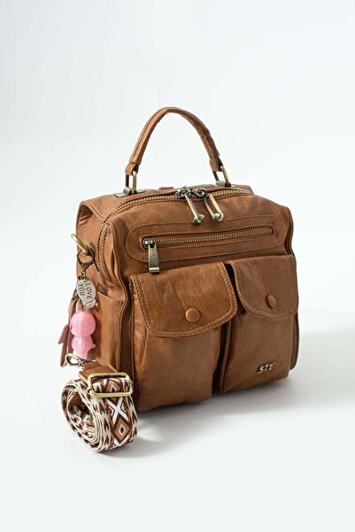 H&D COLLECTİON 571 COLLECTİONE Πλυμένο Δερμάτινο Πολυλειτουργικό Σακίδιο Πλάτ...