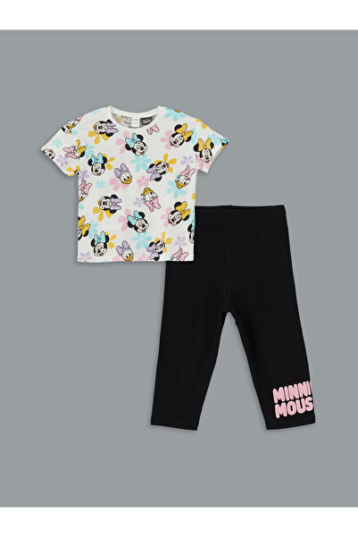LC Waikiki Set 2 piese pentru fetițe: Tricou și pantaloni de trening cu impri...