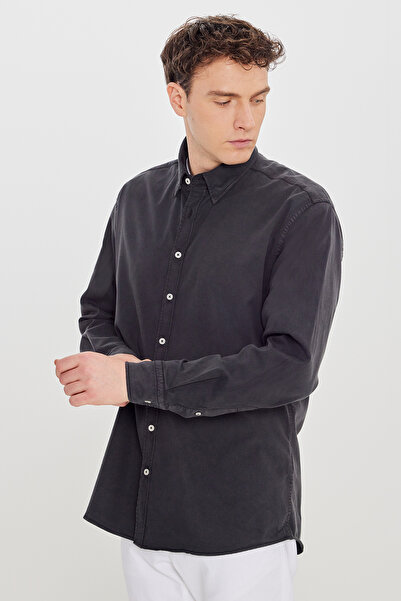 ALTINYILDIZ CLASSICS Ανδρικό πουκάμισο από βαμβάκι ανθρακί, άνετη εφαρμογή, μ...